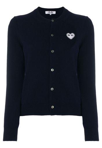 Comme Des Garçons Play Wollcardigan mit Herz-Patch - Blau