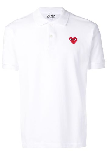 Comme Des Garçons Play Poloshirt mit Herz-Patch - Weiß