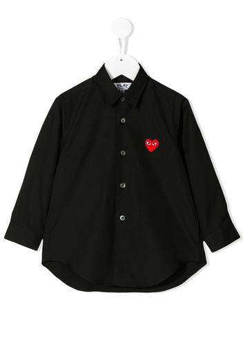 Comme Des Garçons Play Kids Hemd mit Logo-Patch - Schwarz