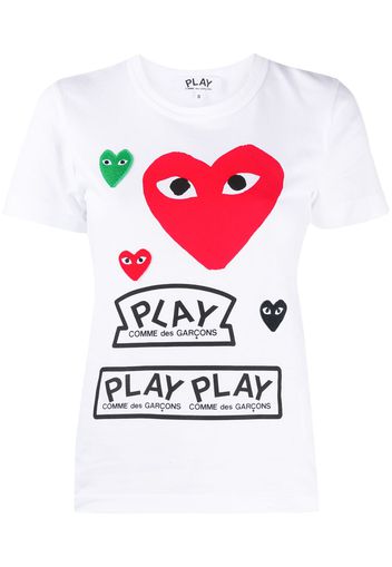 Comme Des Garçons Play T-Shirt mit Print - Weiß