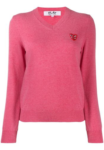 Comme Des Garçons Play Oberteil mit V-Ausschnitt - Rosa