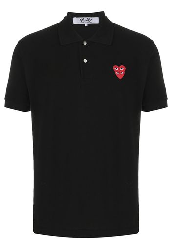 Comme Des Garçons Play Poloshirt mit doppeltem Logo - Schwarz