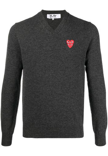 Comme Des Garçons Play Pullover mit Herz-Patch - Grau