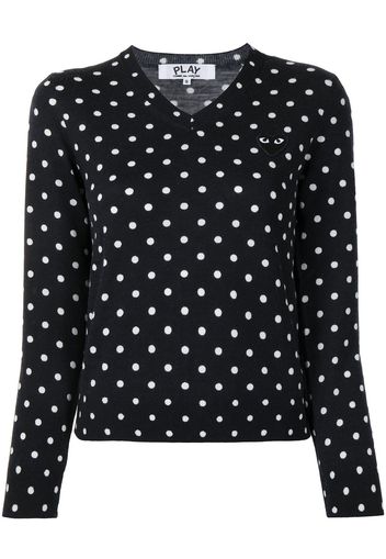 Comme Des Garçons Play Pullover mit Print - Blau