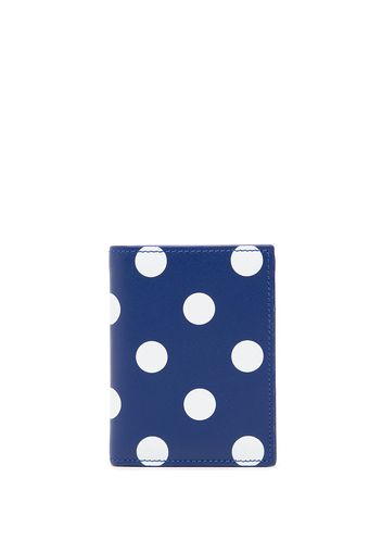 Comme Des Garçons Wallet Gepunktetes Kartenetui - Blau