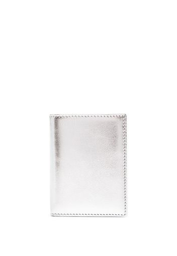 Comme Des Garçons Wallet Kartenetui im Metallic-Look - Silber