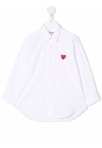 Comme Des Garçons Play Kids Hemd mit Herzdetail - Weiß