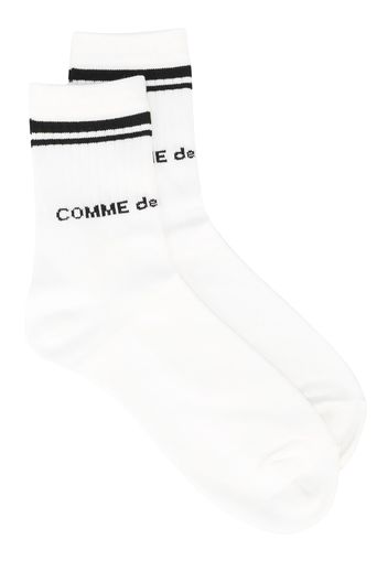 Comme Des Garçons Homme Plus Gestrickte Intarsien-Socken - Weiß