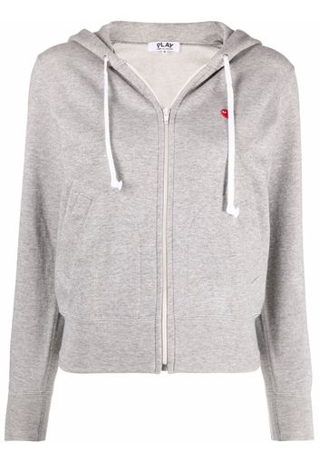 Comme Des Garçons embroidered-motif zip-fastening hoodie - Grau