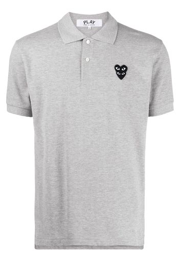 Comme Des Garçons Play double heart polo shirt - Grau