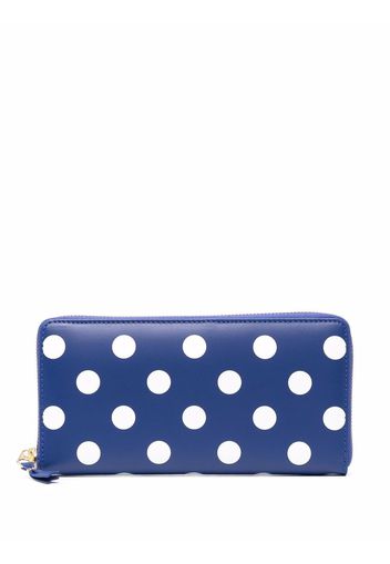 Comme Des Garçons Wallet leather polka-dot purse - Blau