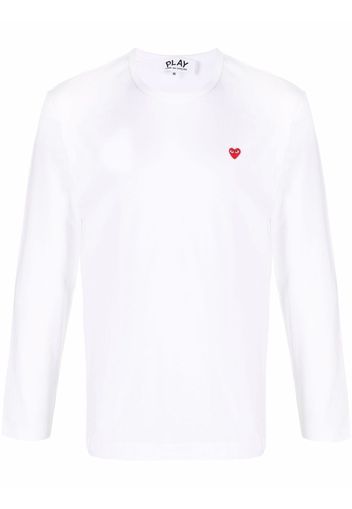 Comme Des Garçons Play pathc-detail cotton T-Shirt - Weiß