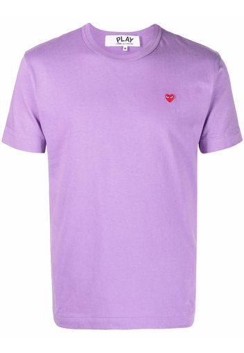 Comme Des Garçons Play logo-patch short-sleeve T-shirt - Violett