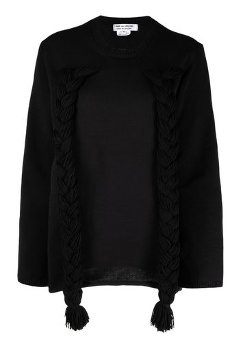 Comme Des Garçons Comme Des Garçons braided-detail long-sleeve jumper - Schwarz