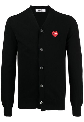 Comme Des Garçons Play logo-patch wool cardigan - Schwarz