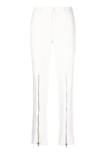Comme Des Garçons Homme Plus decorative zip-detailing low-rise trousers - Weiß