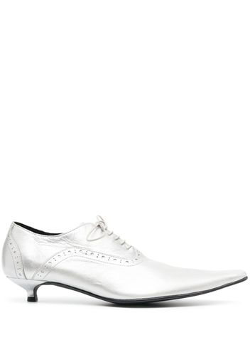 Comme Des Garçons metallic-effect lace-up oxford shoes - Silber