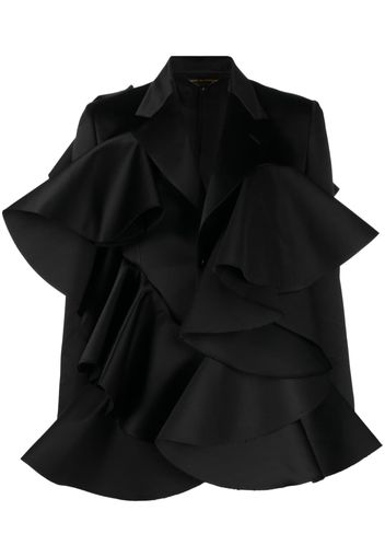 Comme Des Garçons oversized-ruffle detail blazer - Schwarz