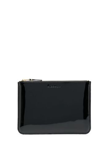 Comme Des Garçons Wallet patent-finish clutch bag - Schwarz