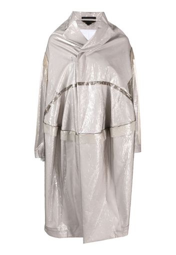 Comme Des Garçons asymmetric embossed raincoat - Grau