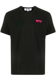 Comme Des Garçons Play T-Shirt mit Herz-Patches - Schwarz