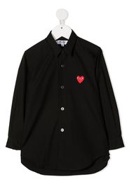 Comme Des Garçons Play Kids Hemd mit Logo-Patch - Schwarz