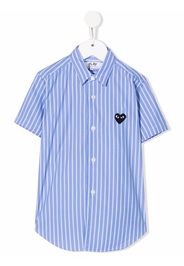 Comme Des Garçons Play Kids striped cotton shirt - Blau