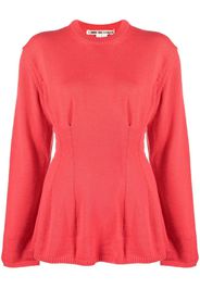 Comme Des Garçons peplum-hem crew neck jumper - Rot