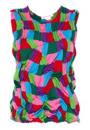 Comme Des Garçons ruched knitted Top - Grün