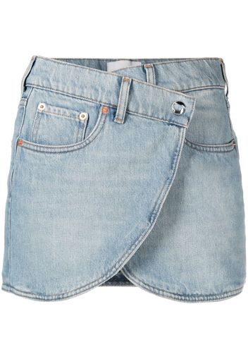 Coperni wrap denim mini skirt - Blau