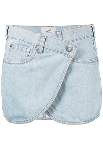 Coperni asymmetric denim mini skirt - Blau