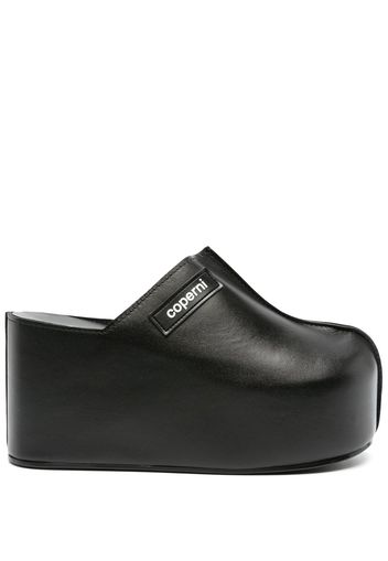 Coperni leather platform clogs - Schwarz