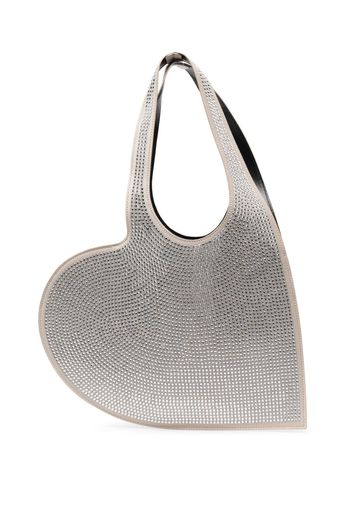 Coperni crystal-embellished heart-shape tote bag - Nude