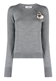 Coperni logo-plaque virgin wool jumper - Grau