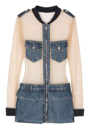 Coperni Jeans-Minikleid mit Tülleinsätzen - Blau