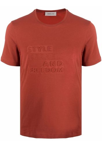 Corneliani debossed-logo T-shirt - Rot