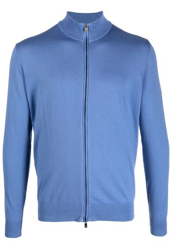 Corneliani fine-knit zip-up cardigan - Blau