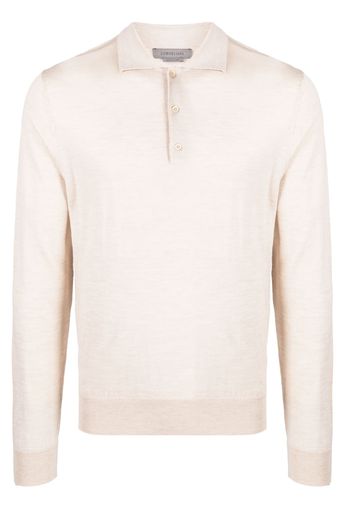 Corneliani fine-knit long-sleeve polo shirt - Nude