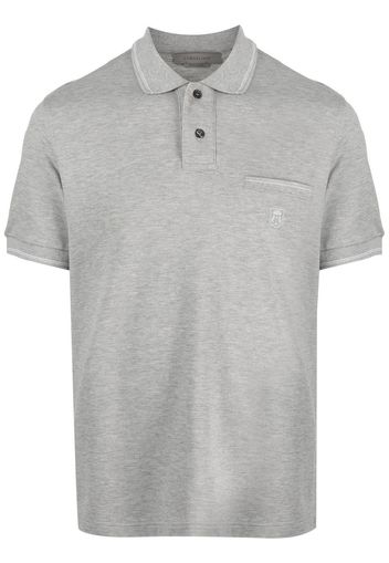 Corneliani embroidered-logo polo shirt - Grau