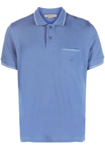 Corneliani short-sleeve cotton polo shirt - Blau