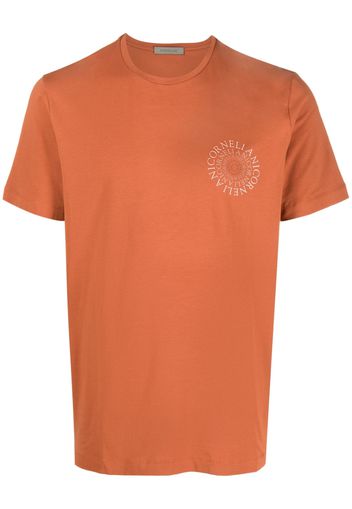 Corneliani logo-print stretch-cotton T-shirt - Orange