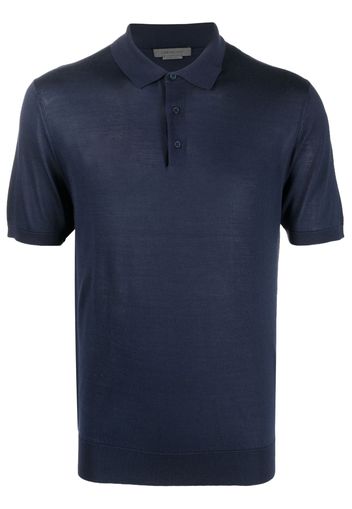 Corneliani silk short-sleeve polo shirt - Blau