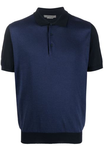 Corneliani two-tone short-sleeve polo shirt - Blau