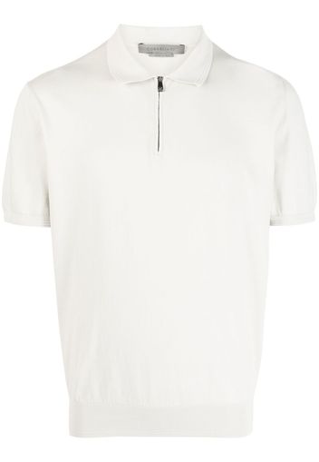 Corneliani zip-up polo shirt - Nude