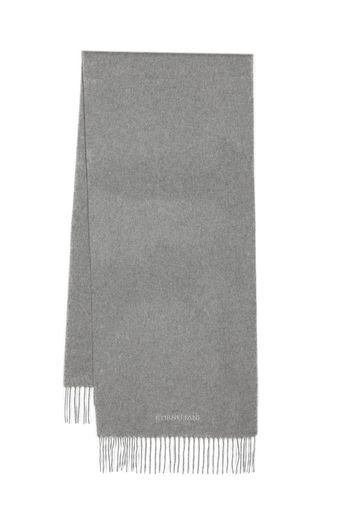 Corneliani logo-embroidered cashmere scarf - Grau