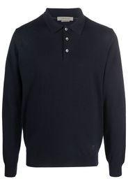 Corneliani virgin-wool long-sleeve polo shirt - Blau