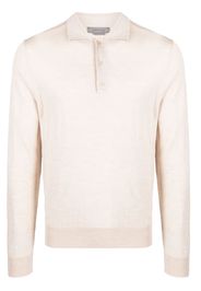 Corneliani fine-knit long-sleeve polo shirt - Nude