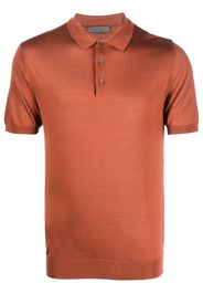 Corneliani short-sleeve silk polo shirt - Braun