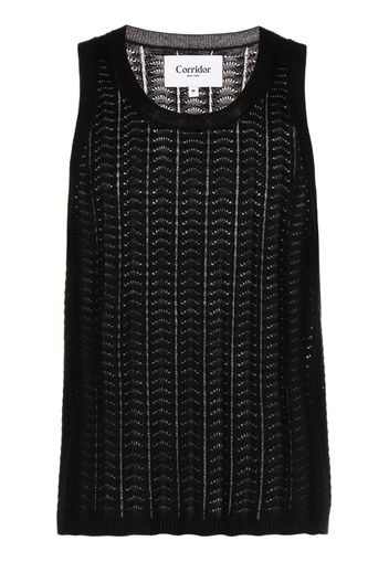 Corridor open-knit tank top - Schwarz