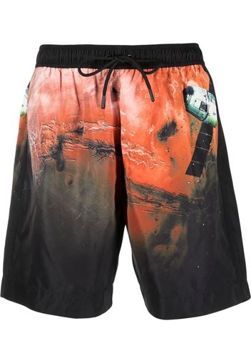 costume national contemporary graphic-print swimming shorts - Schwarz